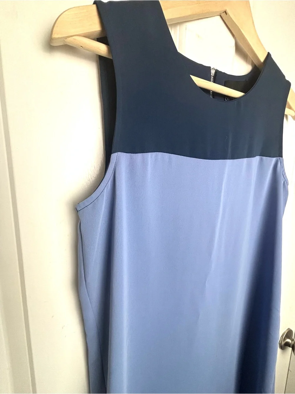 Cynthia Rowley Two Tone Colorblock Shift Dress NWOT Navy Blue Sm Preppy Career